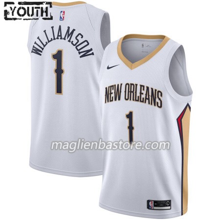 Maglia NBA New Orleans Pelicans Zion Williamson 1 Nike 2019-20 Association Edition Swingman - Bambino